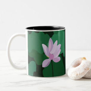 Rosa Lotus Flower Två-Tonad Mugg