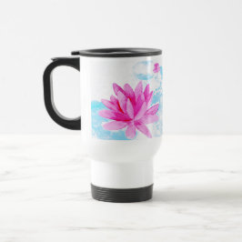 Rosa Lotus Flower Watercolor Painting Älskare Resemugg