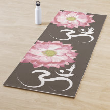 Rosa Lotus Flower Yoga & Zen Calligraphy Om Aum