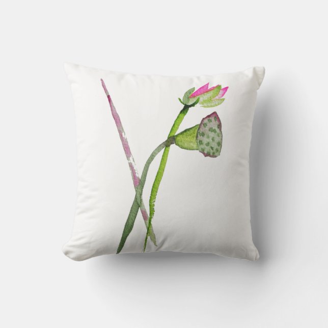 Rosa Lotus Flower Zen Buddhist Art Kudde (Framsida)