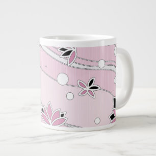 Rosa Lotus Flowers på Rosa Rand Jumbo Mugg