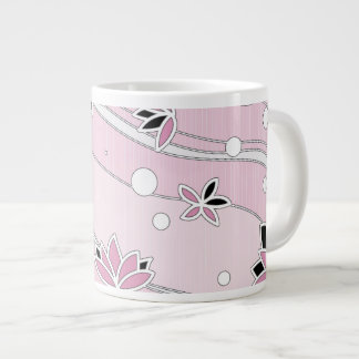 Rosa Lotus Flowers på Rosa Rand Jumbo Mugg