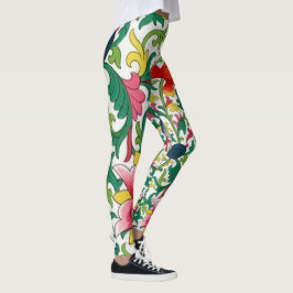 Rosa Lotus Garden Botanical Chinoiserie Leggings