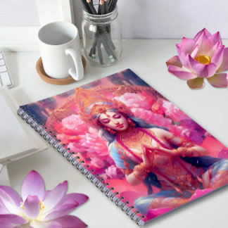 Rosa Lotus Goddess Prosperity - Lakshmi Anteckningsbok