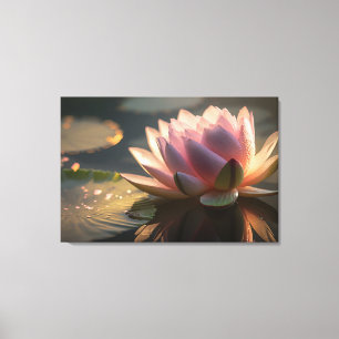 Rosa Lotus i Kanvastrycket Morgonljus Canvastryck
