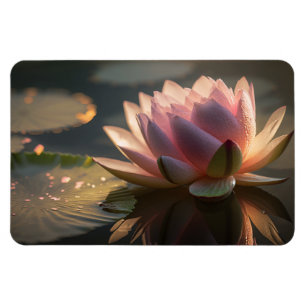 Rosa Lotus i Morgonljusfotomagnet Magnet