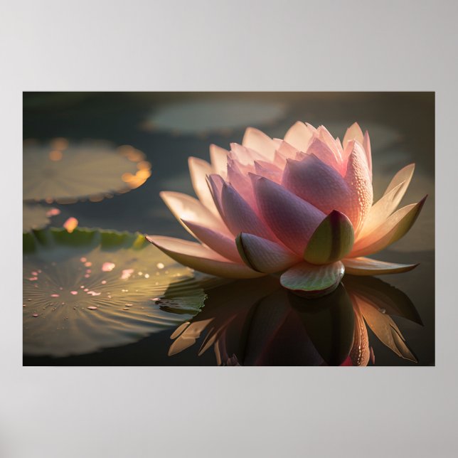 Rosa Lotus i Poster Morgonljus (Framsidan)