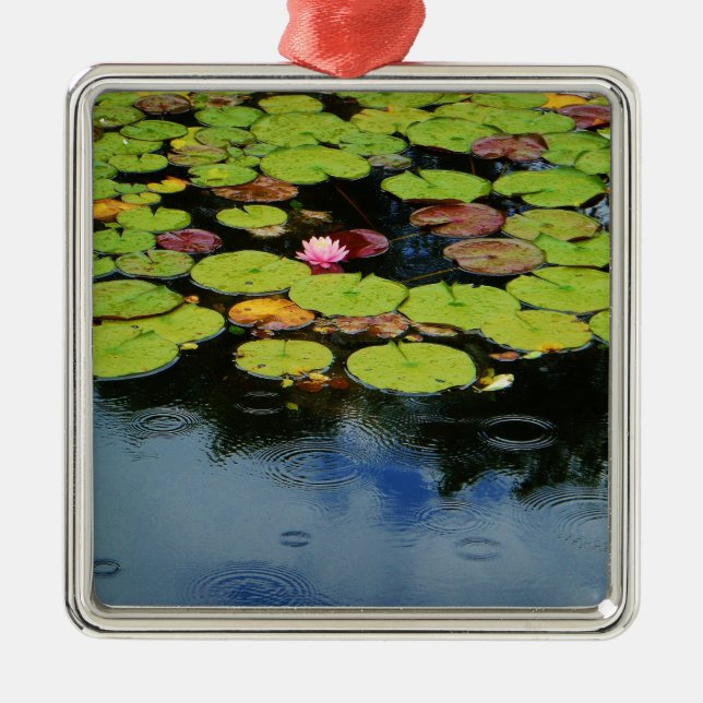 Rosa lotus i Rain Julgransprydnad Metall (Framsidan)
