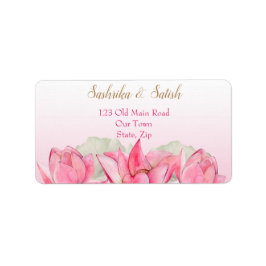 Rosa lotus Indian bröllop Adressetikett