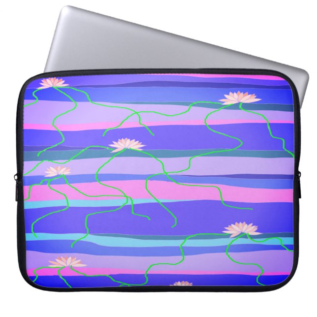 Rosa Lotus Laptop sleeve (Framsidan)