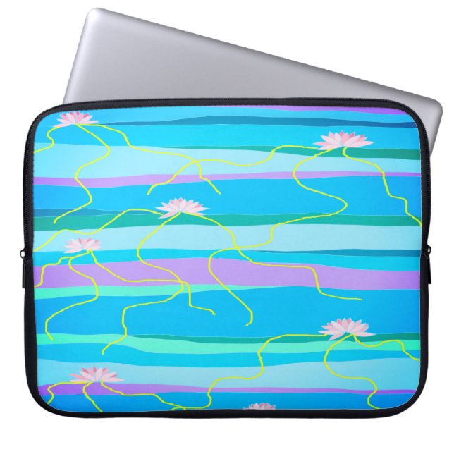 Rosa Lotus Laptop sleeve (Framsidan)