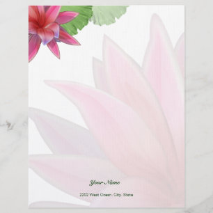 Rosa Lotus Letterhead Linen Stationery Brevhuvud