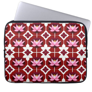 Rosa Lotus Livlig Blommig Design Laptop Fodral