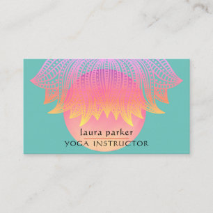 Rosa Lotus Mandala Yoga Trainer Meditation Visitkort