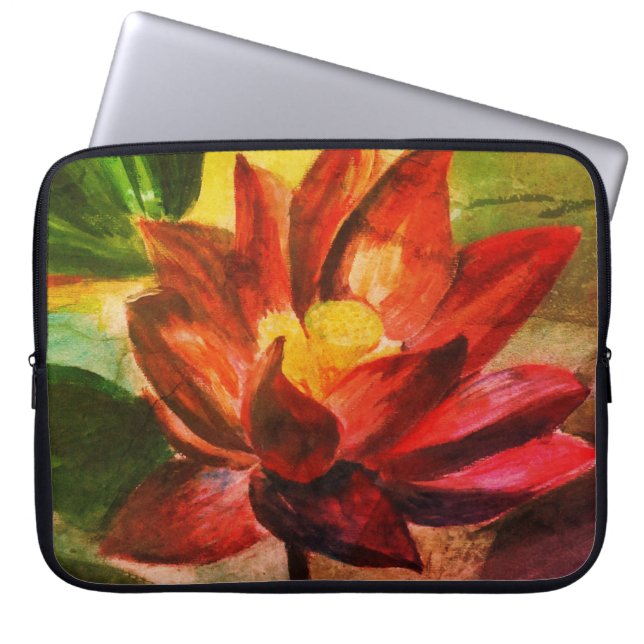 Rosa Lotus Neoprene Laptop sleeve 15 tum (Framsidan)