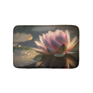 Rosa Lotus på morgonen Light Bath Mat Badrumsmatta