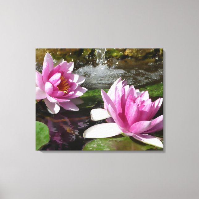 Rosa Lotus på Stretched Canvas (Framsida)