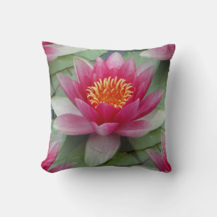 Rosa Lotus Vatten Lily Dekorativ kudde