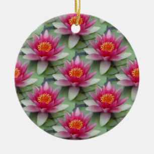 Rosa Lotus Vatten Lily Julgransprydnad Keramik