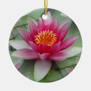 Rosa Lotus Vatten Lily Julgransprydnad Keramik