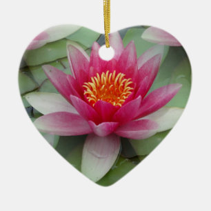 Rosa Lotus Vatten Lily Julgransprydnad Keramik
