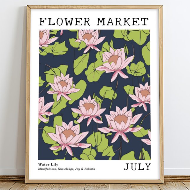 Rosa Lotus Vatten Lily juli Birkeland Flower Marke Poster (Skapare uppladdad)