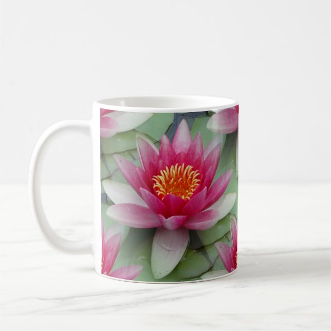 Rosa Lotus Vatten Lily Kaffemugg (Vänster)