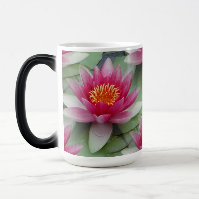 Rosa Lotus Vatten Lily Magisk Mugg (Vänster)