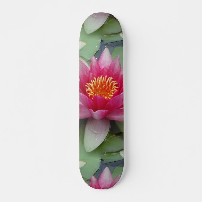 Rosa Lotus Vatten Lily Mini Skateboard Bräda 18,5 Cm (Framsida)