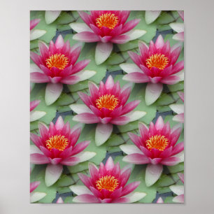 Rosa Lotus Vatten Lily Poster