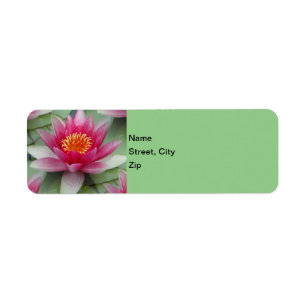 Rosa Lotus Vatten Lily Returadress Etikett