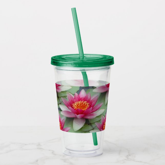 Rosa Lotus Vatten Lily Take Away Mugg (Vänster)