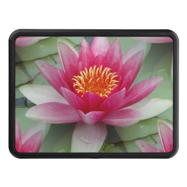 Rosa Lotus Vatten Lily Trailer Hitch Cover Dragkroksskydd (Framsidan)