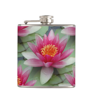 Rosa Lotus Vatten Lily Vinylglasflaska Fickplunta
