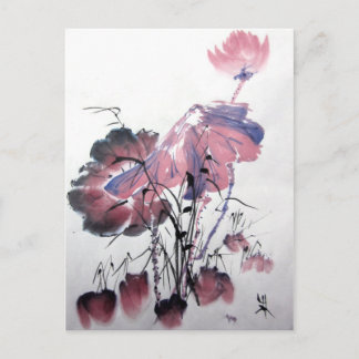 Rosa Lotus vycard Vykort