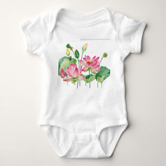 Rosa Lotus Watercolor Gräns T Shirt