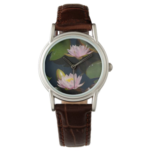 Rosa Lotus Waterlilies Watch Armbandsur (Framsida)