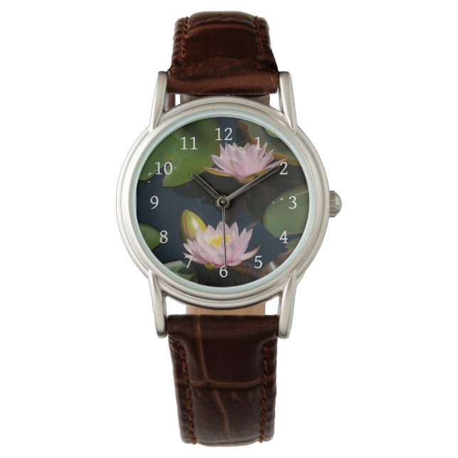 Rosa Lotus Waterlilies Watch Armbandsur (Framsida)