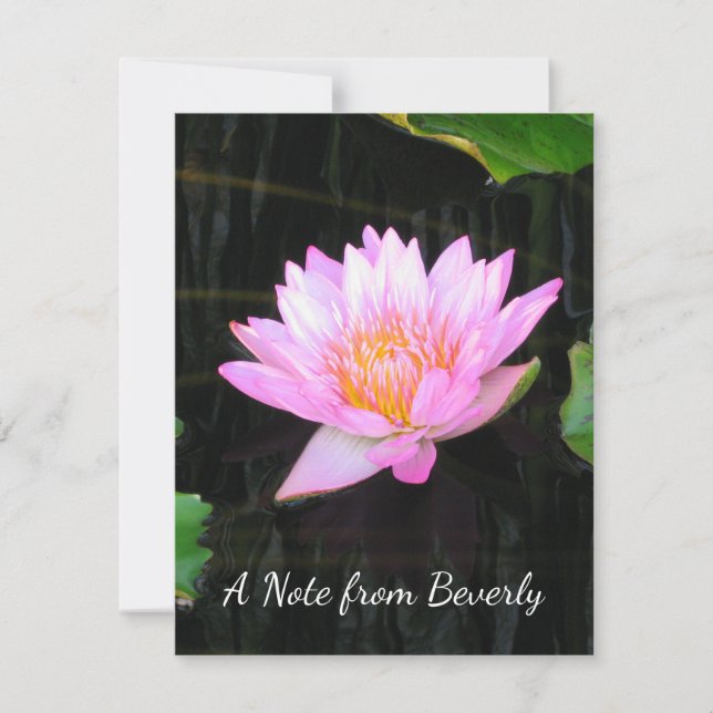Rosa Lotus Waterlily Anteckningskort (Framsida)
