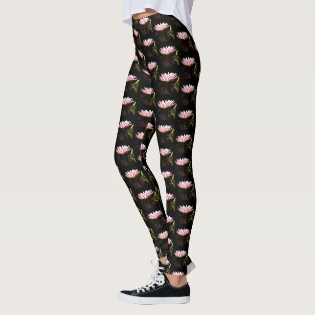 Rosa Lotus Waterlily Leggings (Vänster)