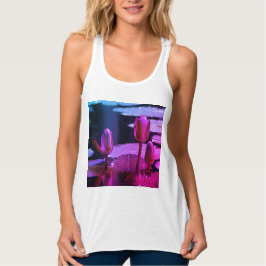 Rosa Lotus Waterlily Tanktop Linne Med Racerback