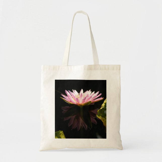 Rosa Lotus Waterlily Tote Bag Tygkasse (Framsidan)