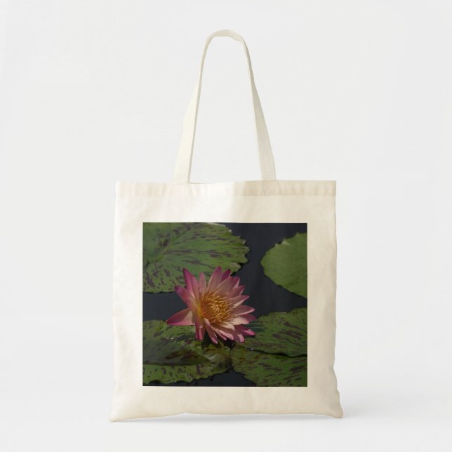 Rosa Lotus Waterlily Tote Bag Tygkasse (Framsidan)