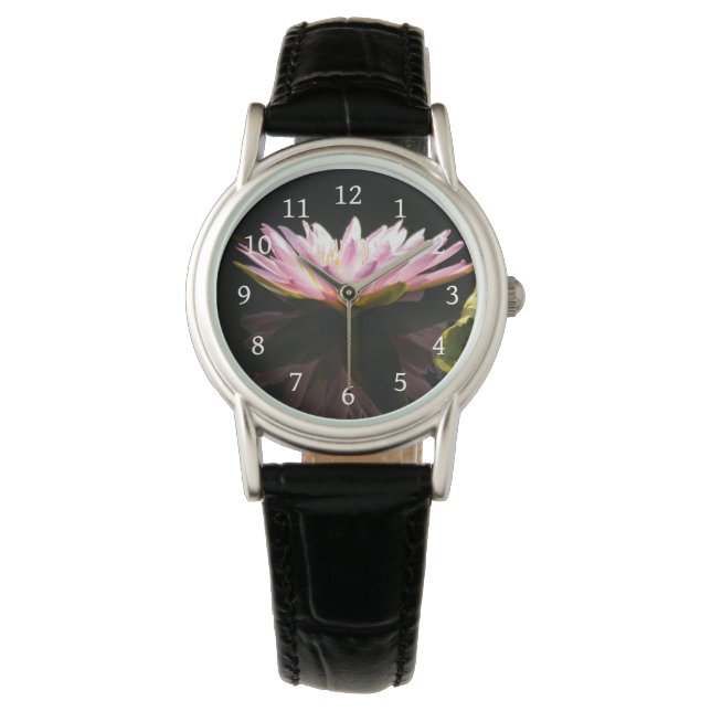 Rosa Lotus Waterlily Watch Armbandsur (Framsida)
