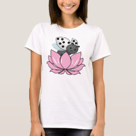 Rosa Lotus White Ladybug T-Shirt