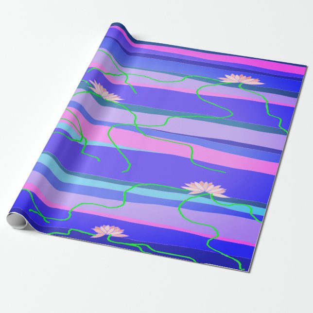 Rosa Lotus Wrapping Papprare Presentpapper (Utrullad)