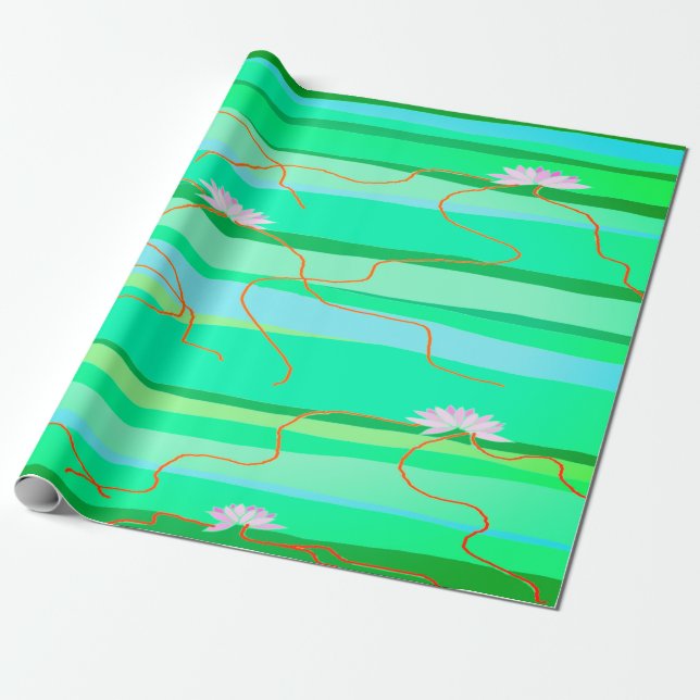 Rosa Lotus Wrapping Papprare Presentpapper (Utrullad)