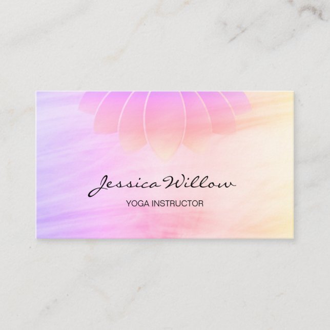 Rosa Lotus Yoga Instructor Visitkort (Framsida)
