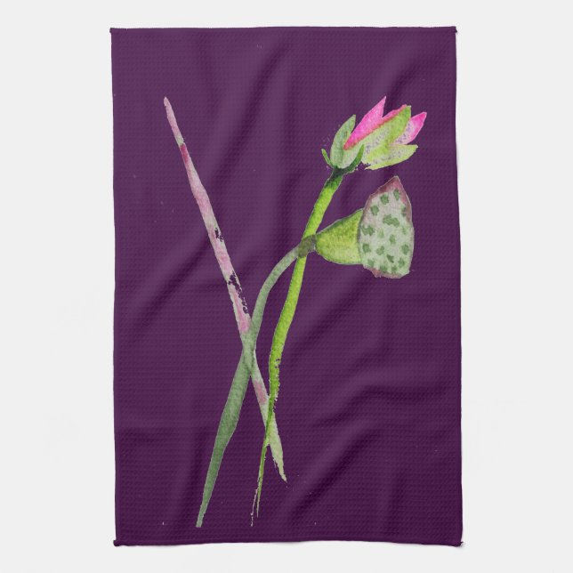 Rosa Lotus Zen-blomman Buddhist Art Kökshandduk (Vertikal)