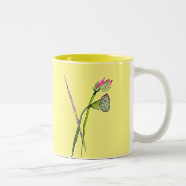 Rosa Lotus Zen-blomman Buddhist Art Två-Tonad Mugg (Höger)